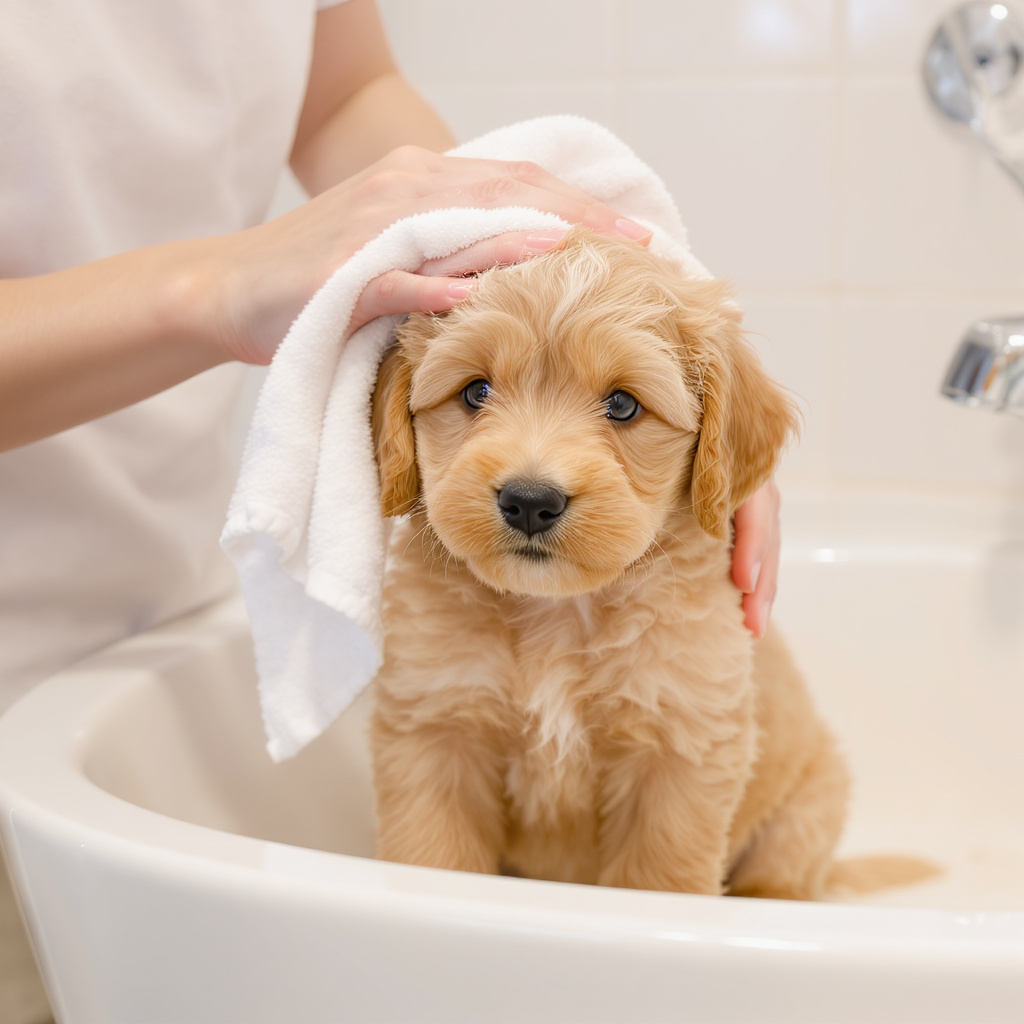 flux-kontext-pro_A_highquality_lifestyle_photo_of_a_Mini_Goldendoodle_puppy_being_gently_groom-0.jpg