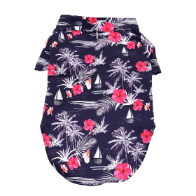 Hawaiian Camp Shirt (Color: Moonlight Sails, size: X-Large)