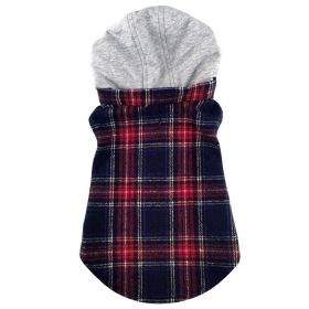 Weekender Dog Sweatshirt Hoodie (Color: Red & Black Plaid Flannel, size: X-Large)